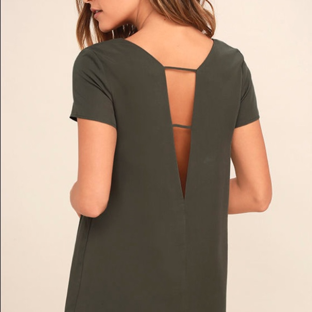 Lulus Mumbai the Way Olive Green Shift Dress